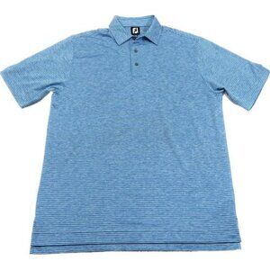 FootJoy Men's Short Sleeve Light Blue Stripes Polo Stretch Size Large